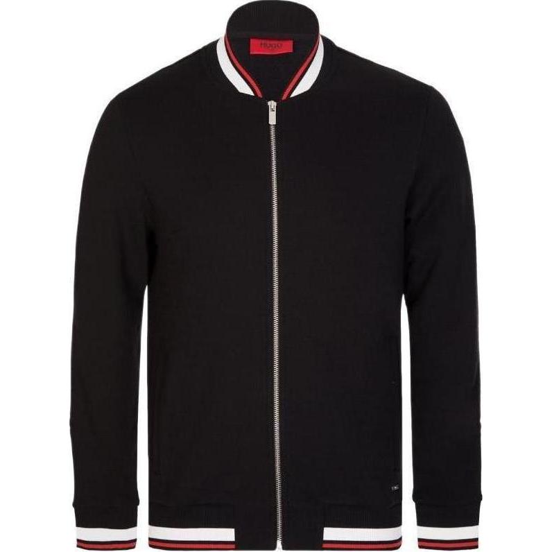 HUGO BOSS Striped Stand Collar Zip-Up Jacket Black 50373825-001