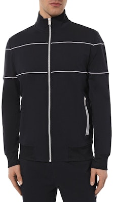 HUGO BOSS Striped Zip-Up High Collar Long Sleeve Jacket Navy Blue for Men 50505520-404 Lookbook HUGO BOSS Striped Zip-Up High Collar Long Sleeve Jacket Navy Blue for Men 50505520-404