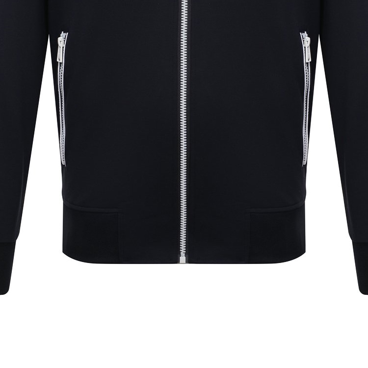 Sizing HUGO BOSS Striped Zip-Up High Collar Long Sleeve Jacket Navy Blue for Men 50505520-404