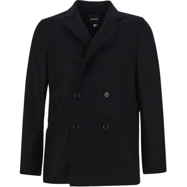 HUGO BOSS V-Neck Button Loose Long Sleeve Jacket Black 50502678-001