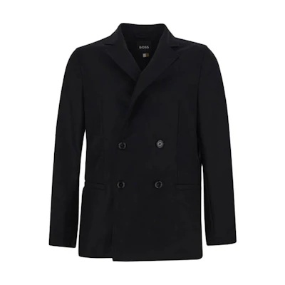 HUGO BOSS V-Neck Button Loose Long Sleeve Jacket Black 50502678-001