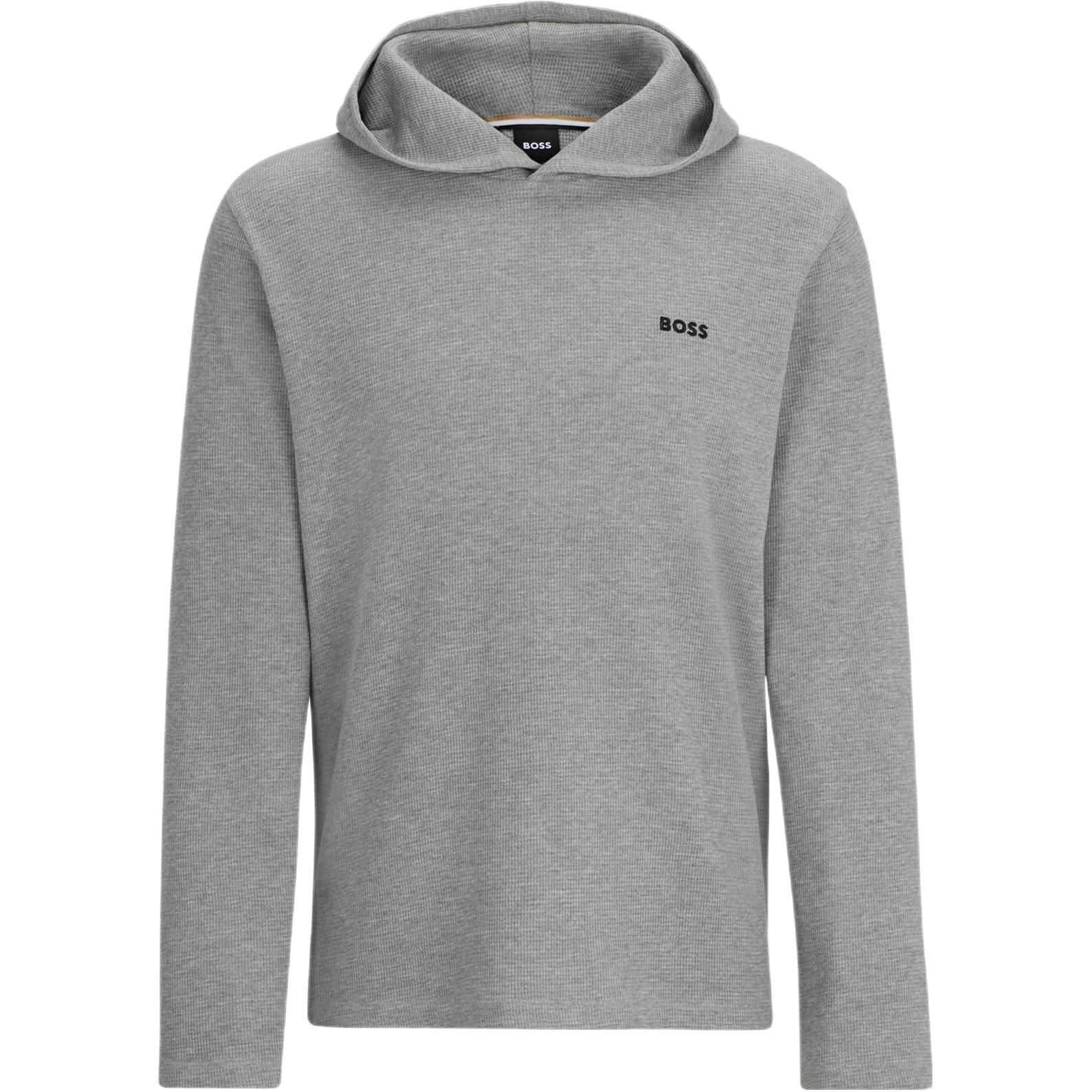HUGO BOSS Waffle Pajama Hoodie with Embroidered Logo Grey 50486466-034