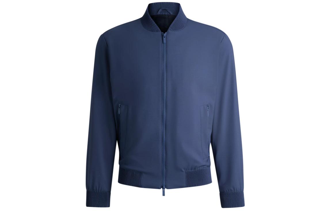 HUGO BOSS Washable Wool-Blend Slim-Fit Zip-Up Jacket for Men - Blue 50521581-412