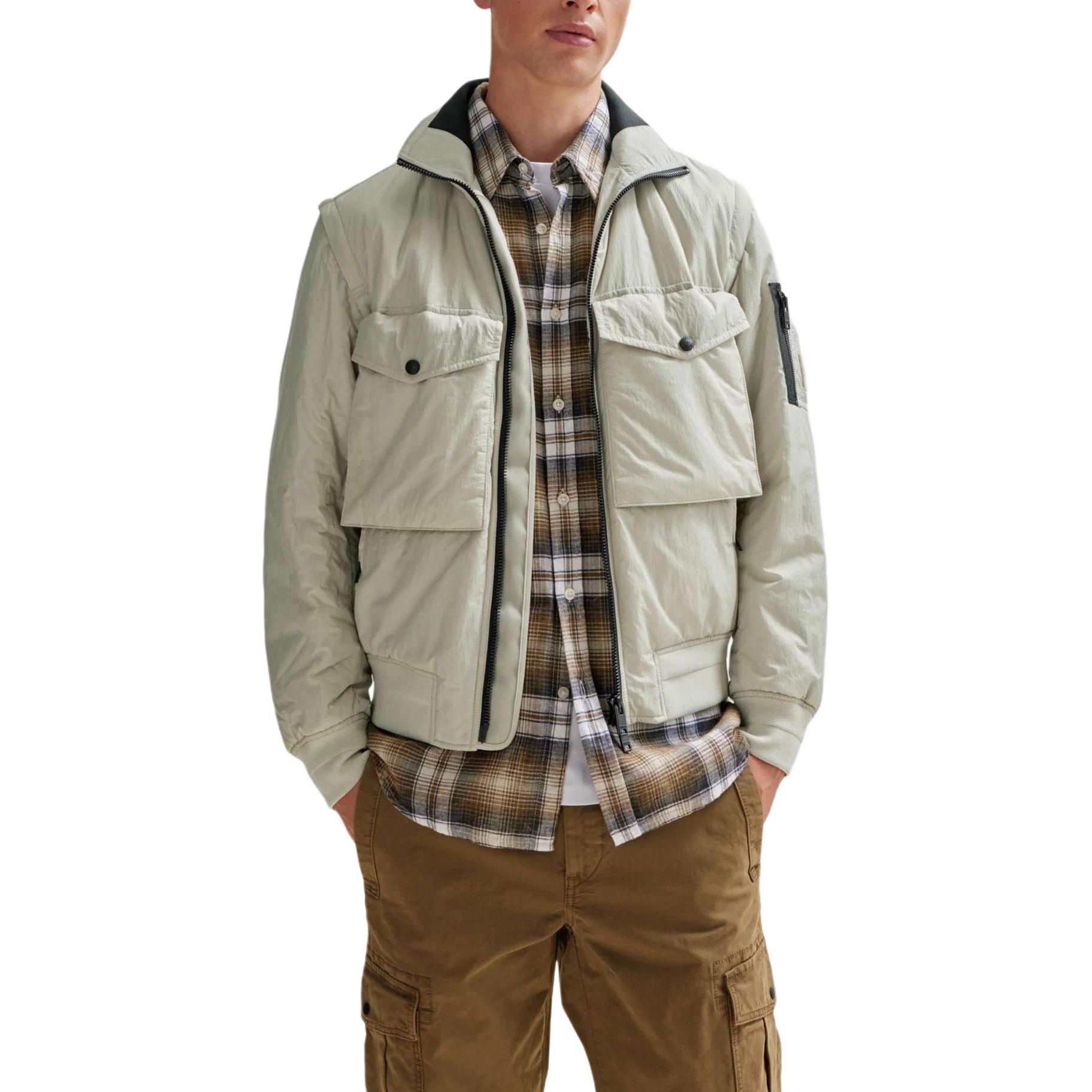 HUGO BOSS Water-Repellent Bomber Jacket with Detachable Sleeves -  Off-White 50505461-271 圖 4