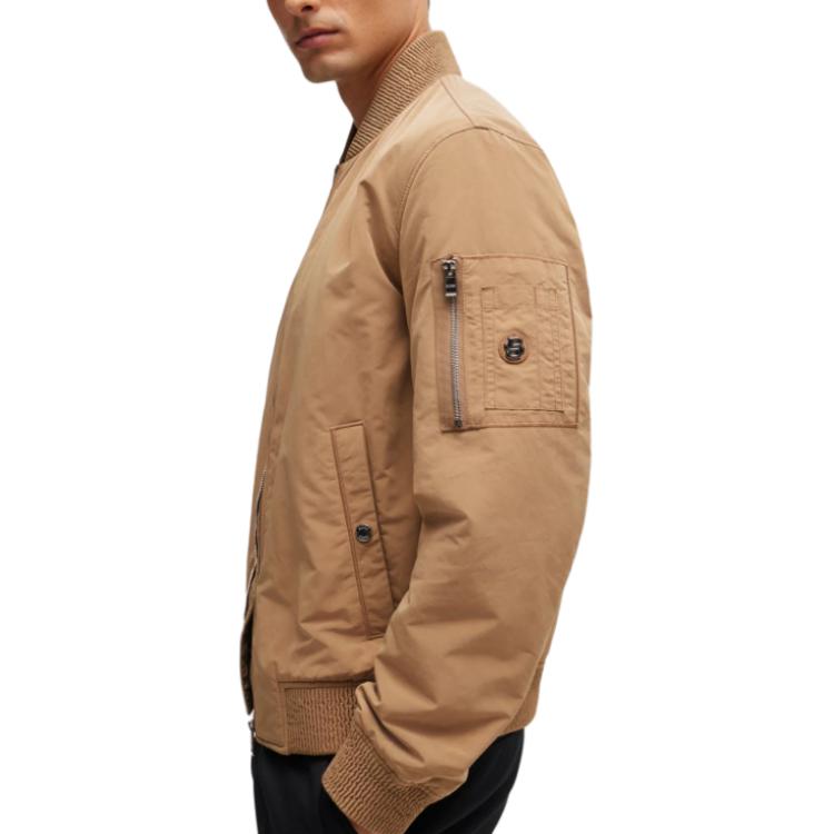 HUGO BOSS Water-Repellent Regular Fit Brown Full-Zip Jacket for Men. 50519981-282 圖 6