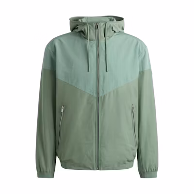 HUGO BOSS Waterproof Colorblock Zip Hoodie Jacket - Green 50520027-373