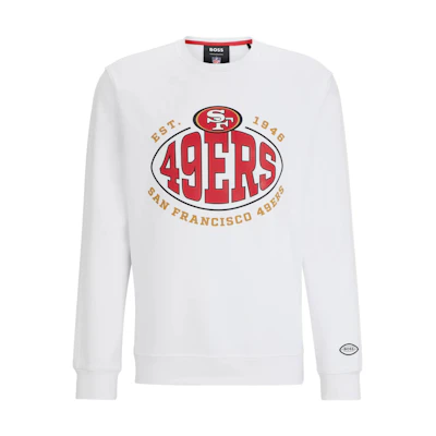 HUGO BOSS White & Red Crewneck Sweatshirt with Letter Print 50504600-117
