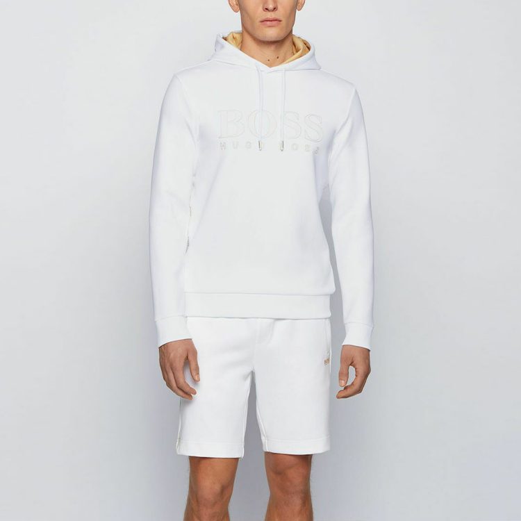 HUGO BOSS White Cotton Logo Print Long Sleeve Sweatshirt 50451214-100 圖 5