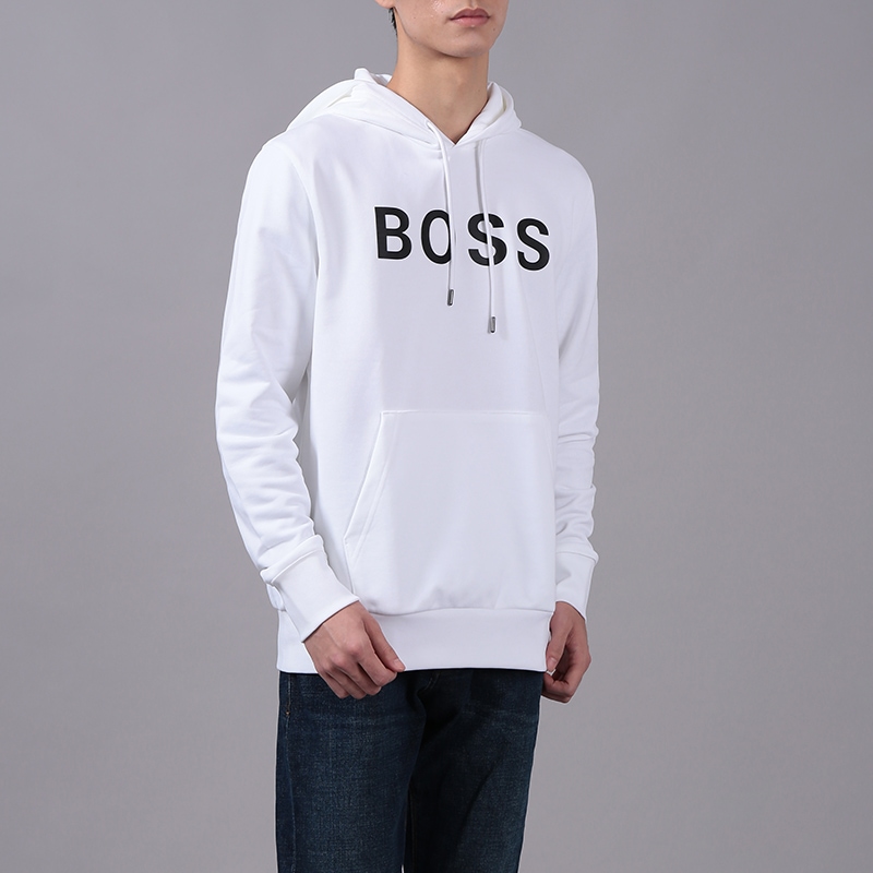 HUGO BOSS White Cotton Pullover Hoodie Long Sleeve Sweatshirt 50432386-100 圖 5