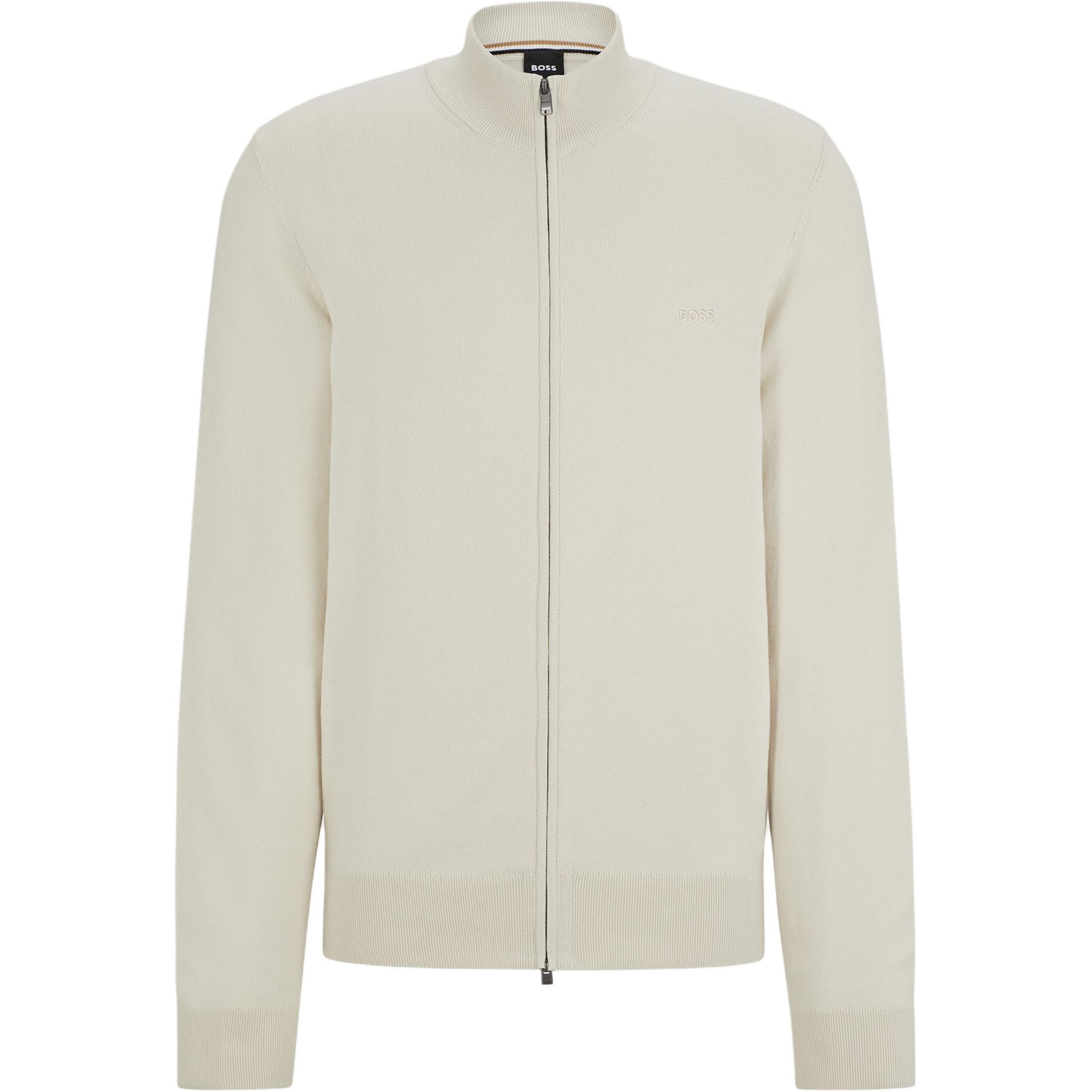 HUGO BOSS White Cotton Slim-Fit Stand-Collar Long-Sleeve Jacket 50505998-131