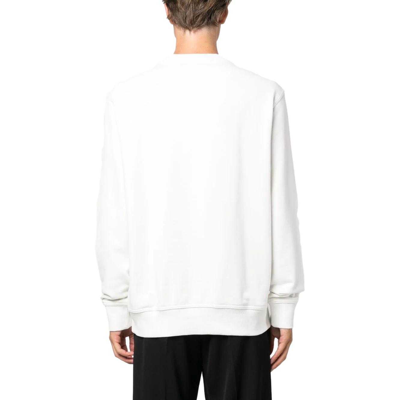 Shop HUGO BOSS 白色宽松版印花圆领长袖卫衣 50487133-106