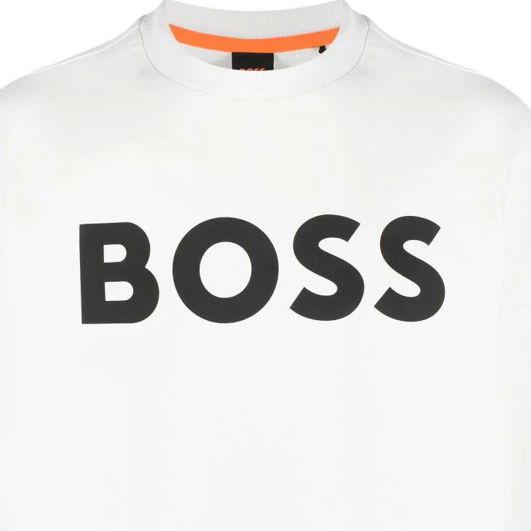 Purchase HUGO BOSS 白色宽松版印花圆领长袖卫衣 50487133-106