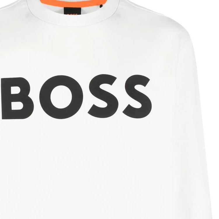 Sizing HUGO BOSS 白色宽松版印花圆领长袖卫衣 50487133-106