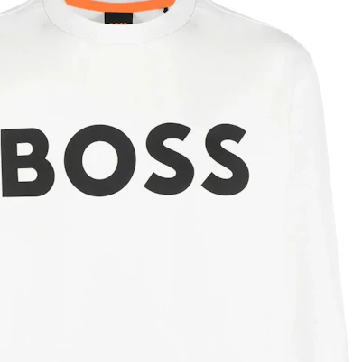 HUGO BOSS 白色宽松版印花圆领长袖卫衣 50487133-106 Sizing HUGO BOSS 白色宽松版印花圆领长袖卫衣 50487133-106