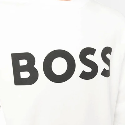 HUGO BOSS 白色宽松版印花圆领长袖卫衣 50487133-106 Cheap HUGO BOSS 白色宽松版印花圆领长袖卫衣 50487133-106
