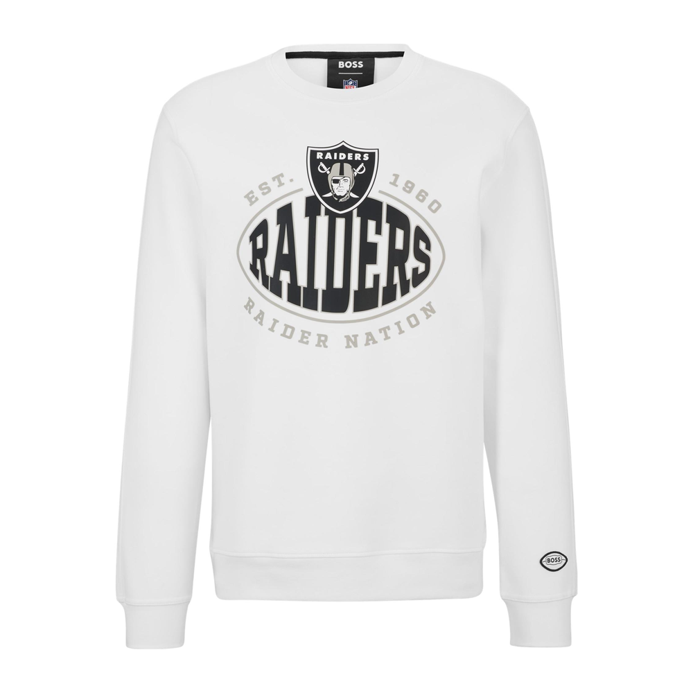 HUGO BOSS White Crewneck Printed Pullover Sweatshirt 50504600-104