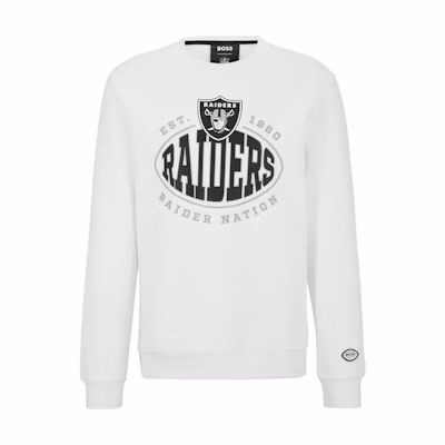 HUGO BOSS White Crewneck Printed Pullover Sweatshirt 50504600-104