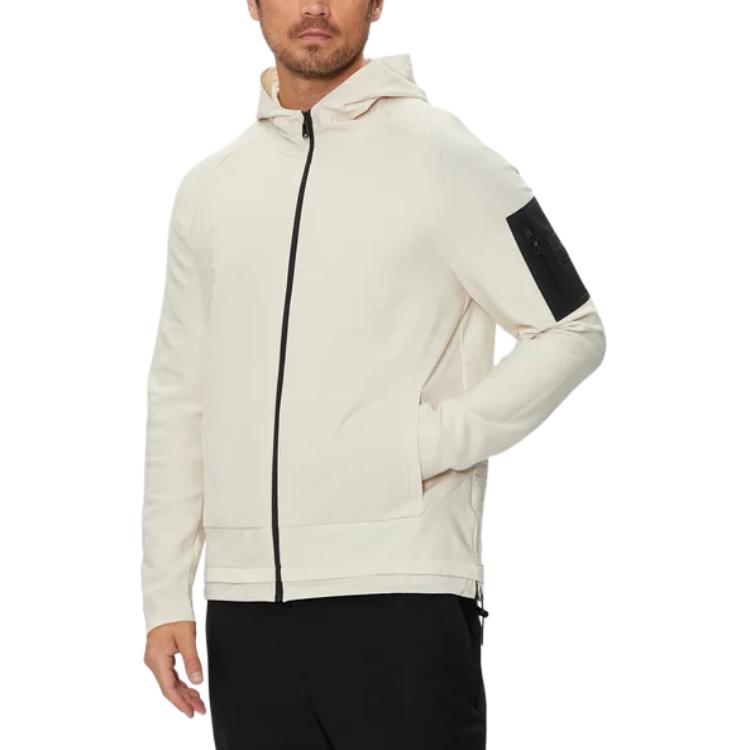 HUGO BOSS White Fitted Hoodie Zip-Up Jacket with Logo 50517091-131
