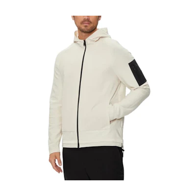 HUGO BOSS White Fitted Hoodie Zip-Up Jacket with Logo 50517091-131