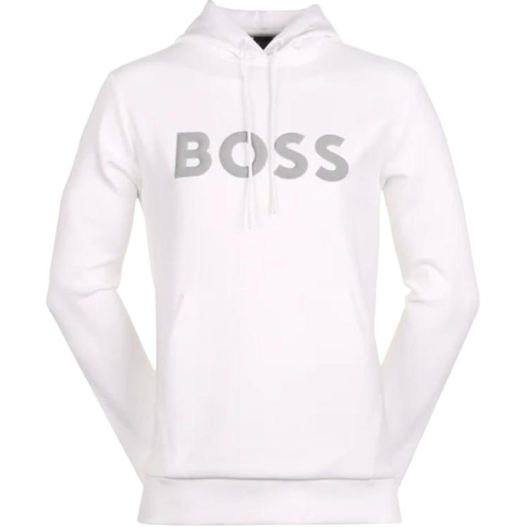 HUGO BOSS White Hoodie with Letter Print Design 50510334-100