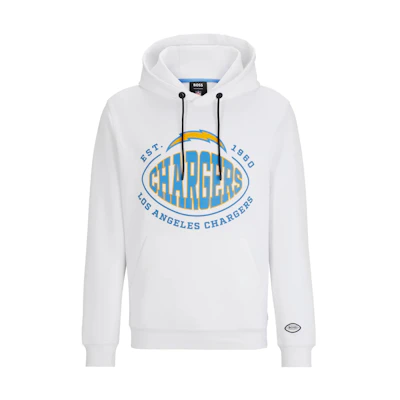 HUGO BOSS White Hoodie with Logo and Long Sleeves 50504598-106