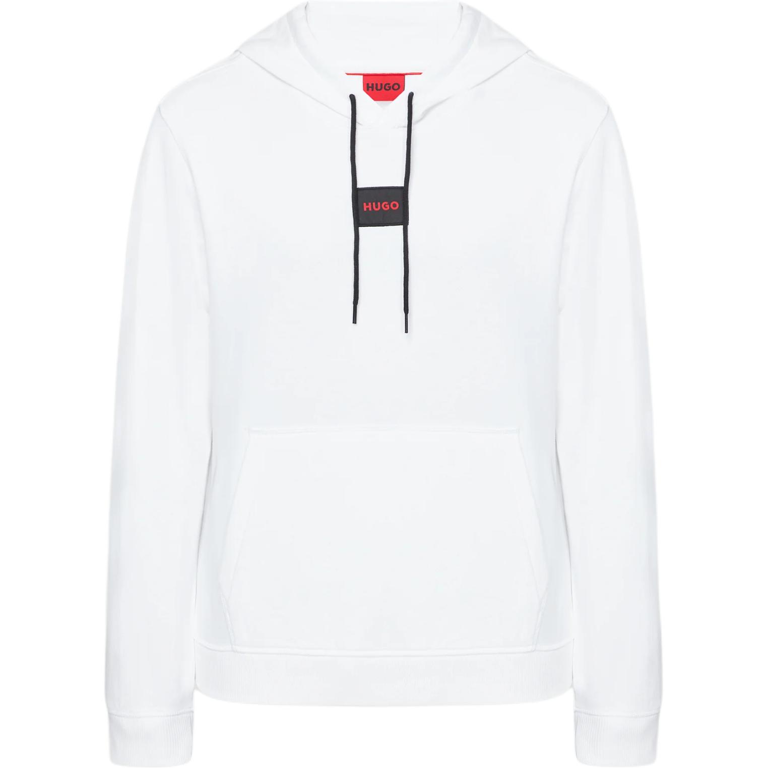 HUGO BOSS White Hoodie with Logo Letter Embroidery 50458700-127