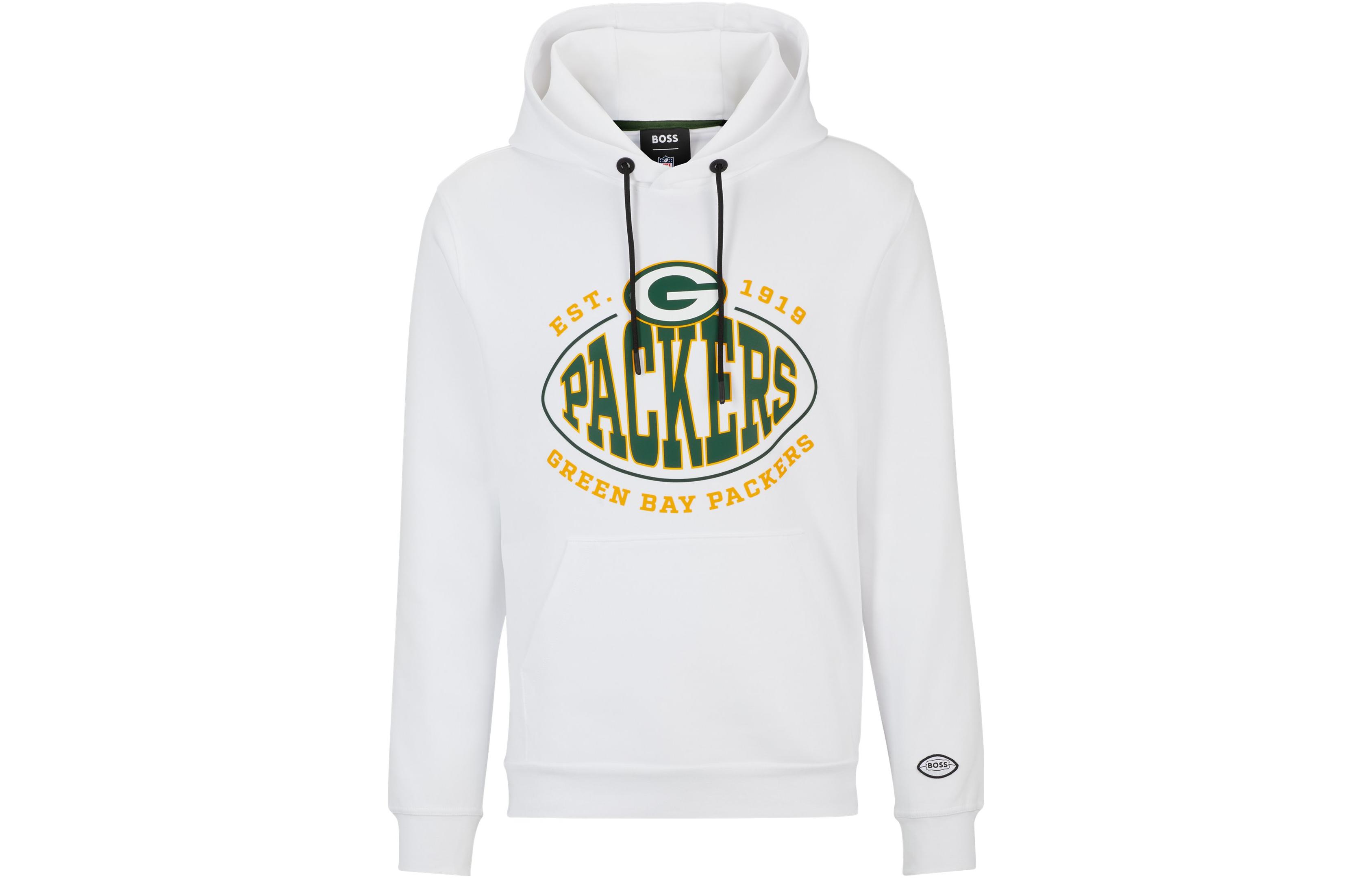 HUGO BOSS White Hoodie with Logo Print 50504598-116