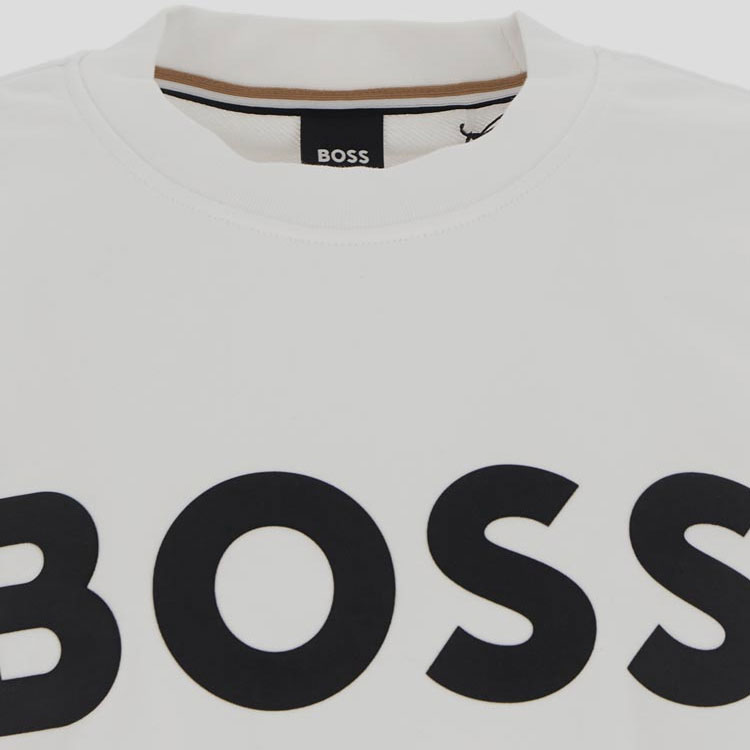 Shop HUGO BOSS Sudadera Blanca con Estampado de Letras 50496642-100