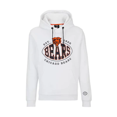 HUGO BOSS White Logo Hooded Pullover Sweatshirt Long Sleeve 50504598-111