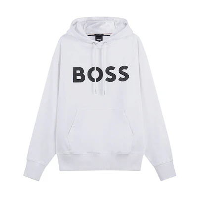 HUGO BOSS White Logo Hoodie 50496661-100