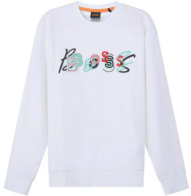 HUGO BOSS 白色標誌印花圓領運動衫 50472421-100 Buy HUGO BOSS 白色標誌印花圓領運動衫 50472421-100