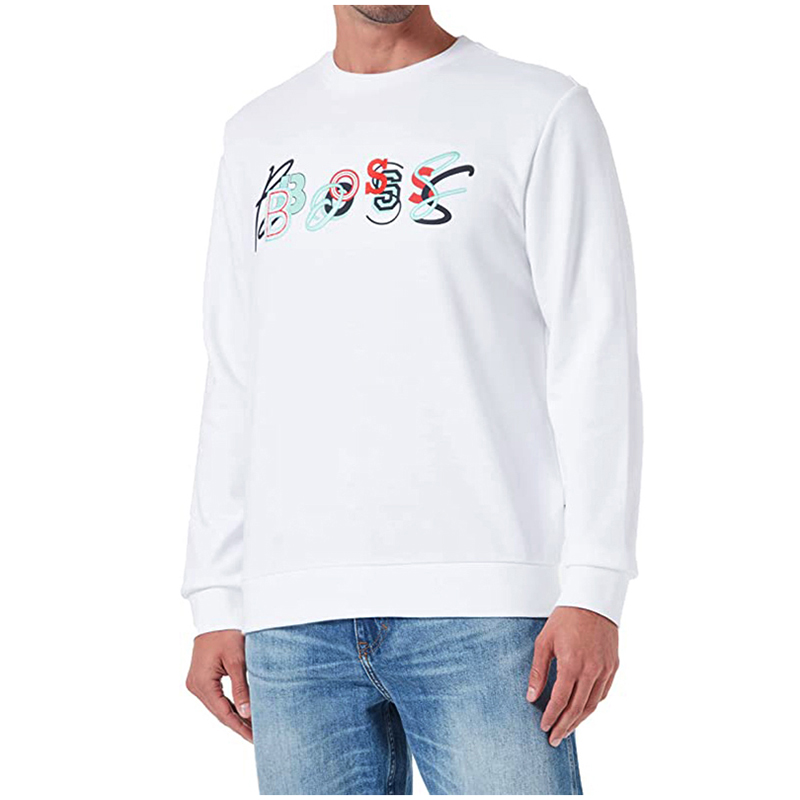 Details for HUGO BOSS 白色標誌印花圓領運動衫 50472421-100