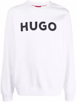 HUGO BOSS White Long-Sleeve Crewneck Letter Print Sweatshirt 50477328-120 HUGO BOSS White Long-Sleeve Crewneck Letter Print Sweatshirt 50477328-120