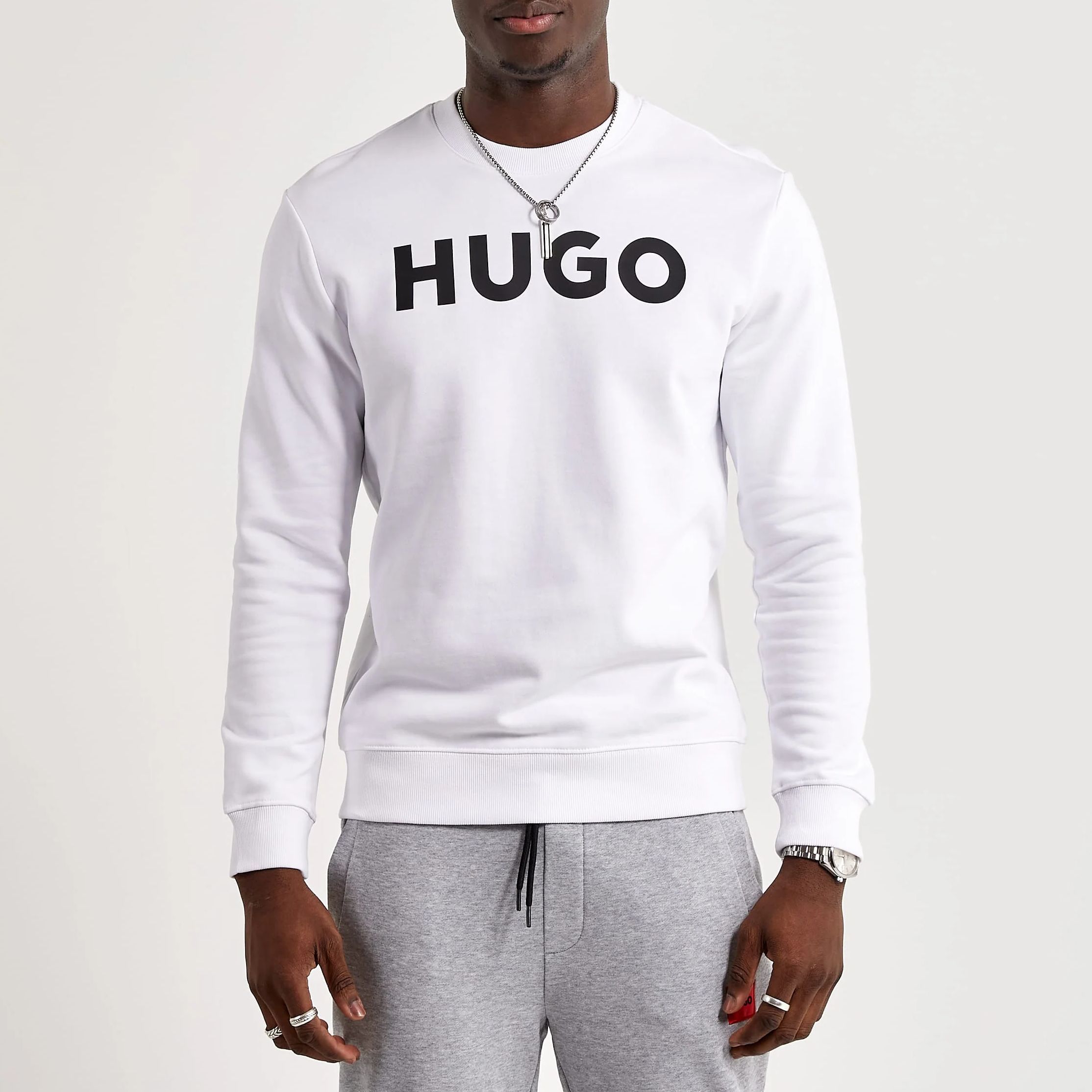 Lookbook HUGO BOSS 白色長袖圓領字母印花衛衣 50477328-120