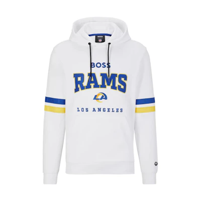 HUGO BOSS White Pullover Hoodie with Logo Lettering 50497505-103