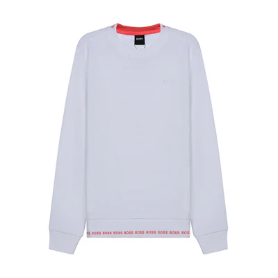 HUGO BOSS White Pullover Sweatshirt with Embroidered Logo 50452472-100