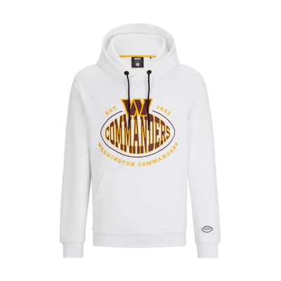 HUGO BOSS White Slim-Fit Hoodie with Solid Letter Design 50504598-105