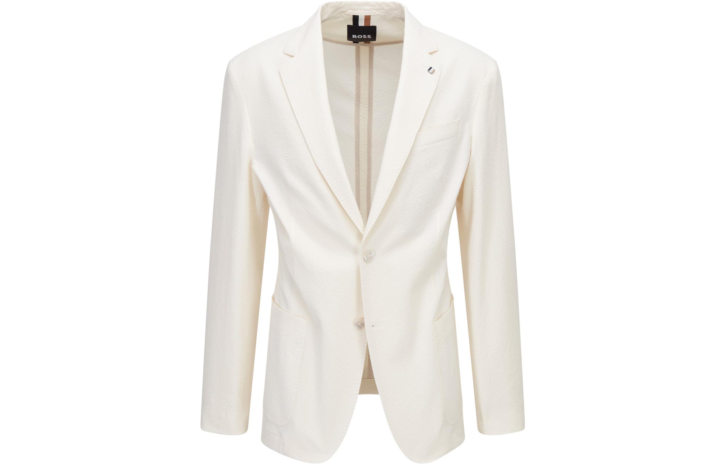 HUGO BOSS White Solid Blazer Style Button-Up Long-Sleeve Jacket 50468862-131