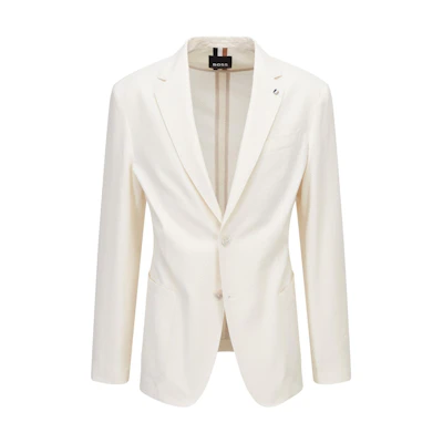 HUGO BOSS White Solid Blazer Style Button-Up Long-Sleeve Jacket 50468862-131