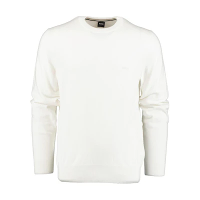 HUGO BOSS White Solid Crewneck Pullover Sweatshirt Long Sleeve 50506023-100