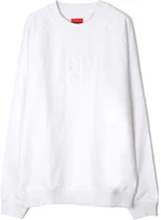 HUGO BOSS White Solid Slim Fit Crewneck Long Sleeve Pullover Sweatshirt 50496640-100 HUGO BOSS White Solid Slim Fit Crewneck Long Sleeve Pullover Sweatshirt 50496640-100