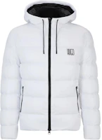 HUGO BOSS White Water-Repellent Padded Jacket with Logo Embroidery for Men 50513500-100 HUGO BOSS White Water-Repellent Padded Jacket with Logo Embroidery for Men 50513500-100