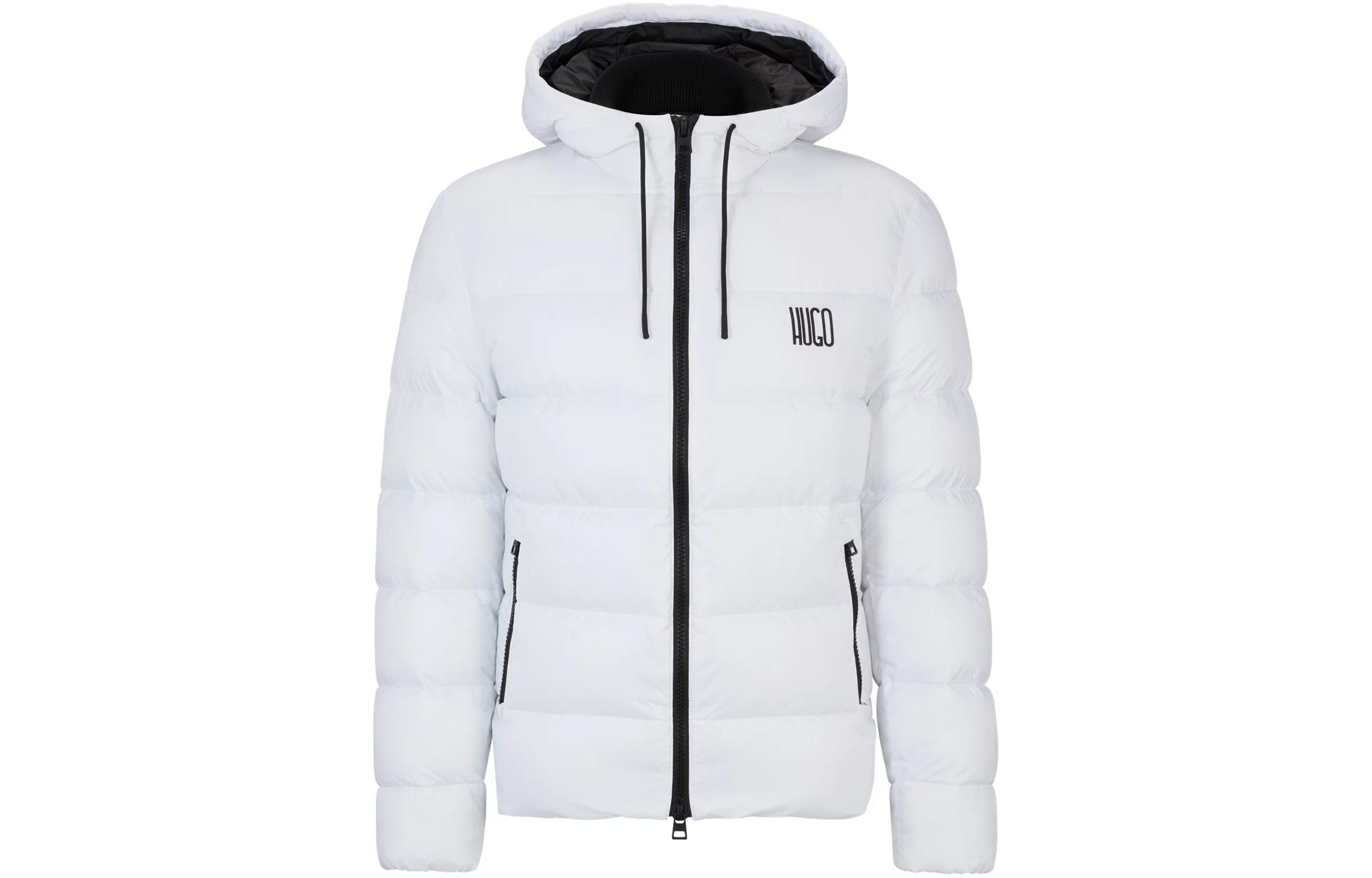 HUGO BOSS White Water-Repellent Padded Jacket with Logo Embroidery for Men 50513500-100 圖 2