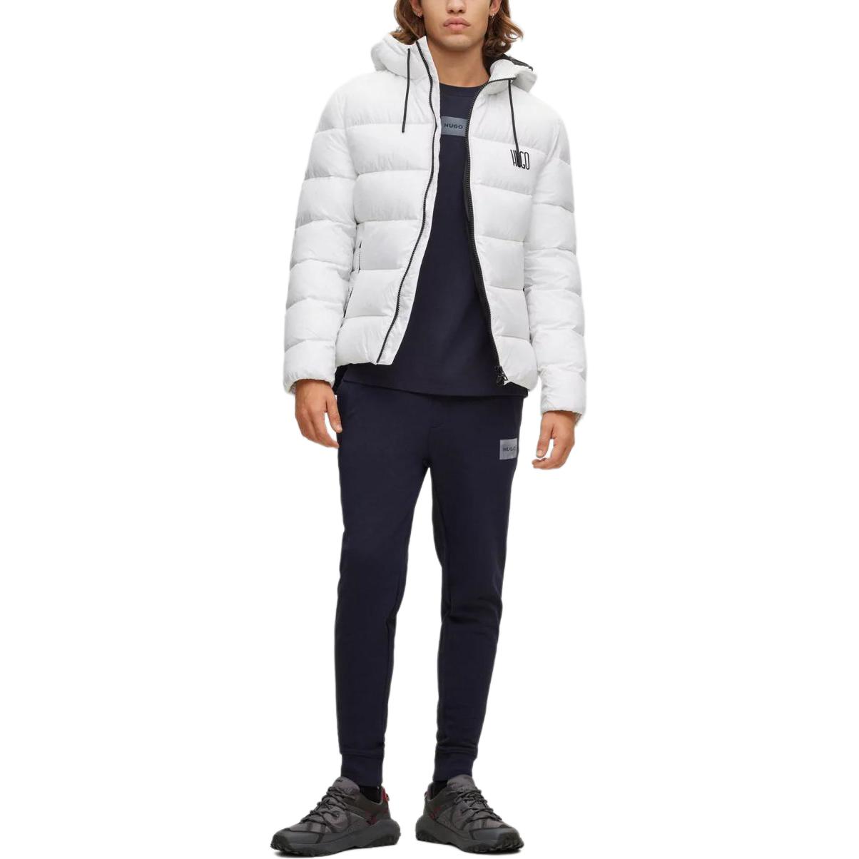 HUGO BOSS White Water-Repellent Padded Jacket with Logo Embroidery for Men 50513500-100 圖 3