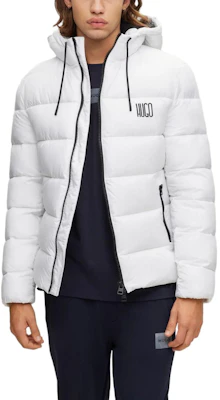 HUGO BOSS Jaket Putih Tahan Air untuk Pria dengan Bordir Logo 50513500-100 Shop HUGO BOSS Jaket Putih Tahan Air untuk Pria dengan Bordir Logo 50513500-100