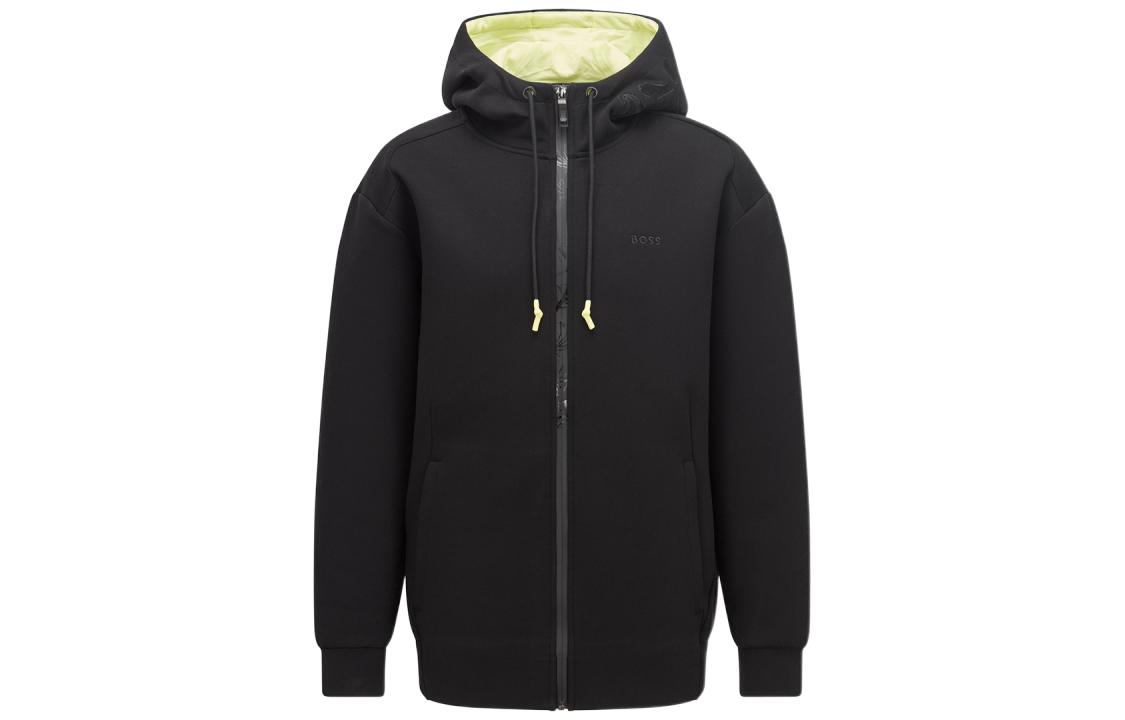 HUGO BOSS AJBXNG SS22 Black Oversized Hoodie Jacket for Men 50466223-001