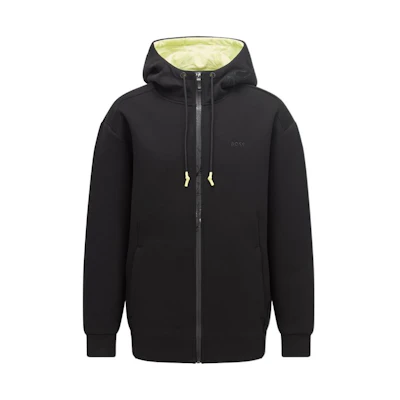 HUGO BOSS AJBXNG SS22 Black Oversized Hoodie Jacket for Men 50466223-001