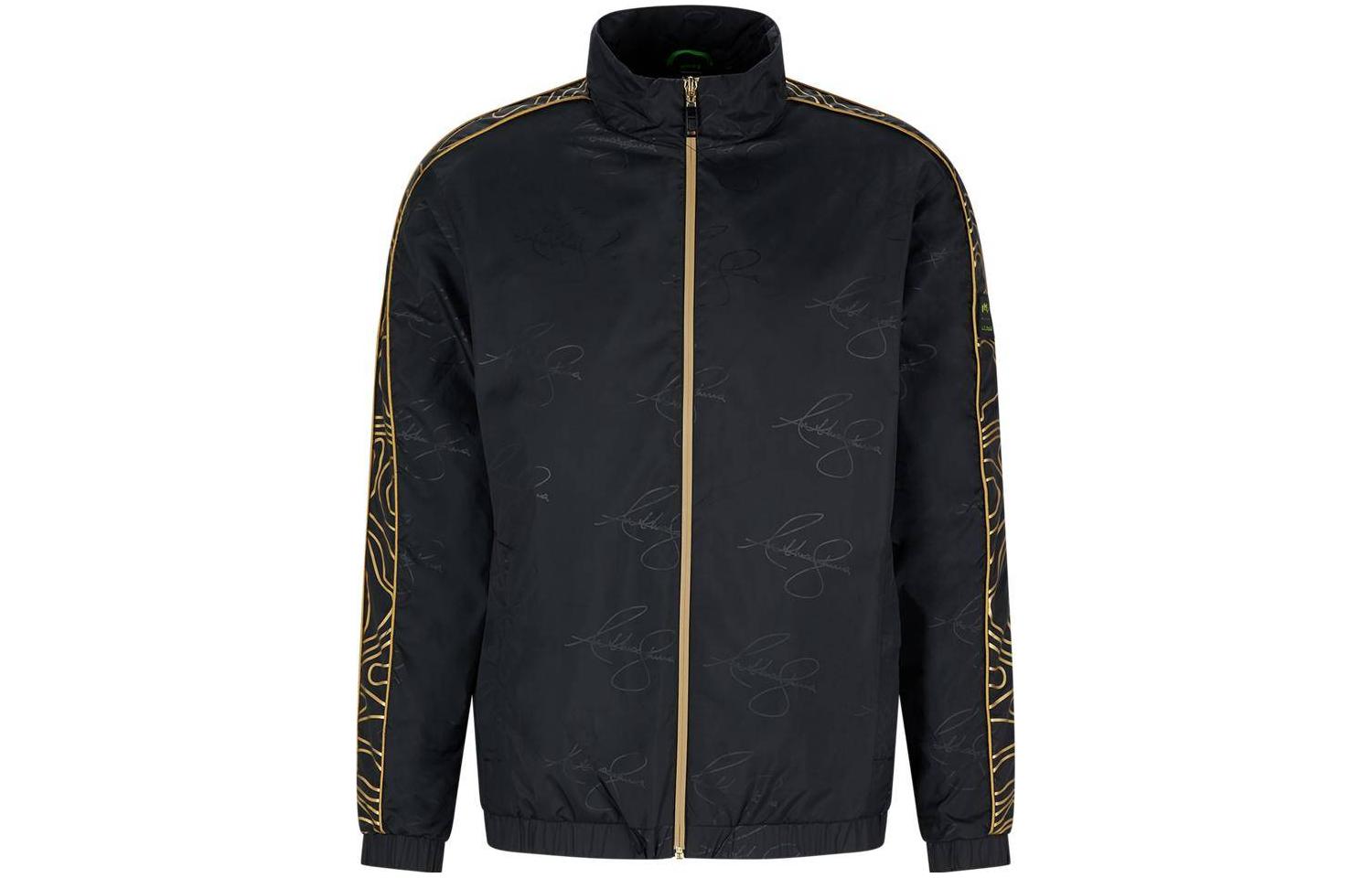 HUGO BOSS AJBXNG SS23 Black Zip Jacket with Sleeve Logo Print 50476563-001