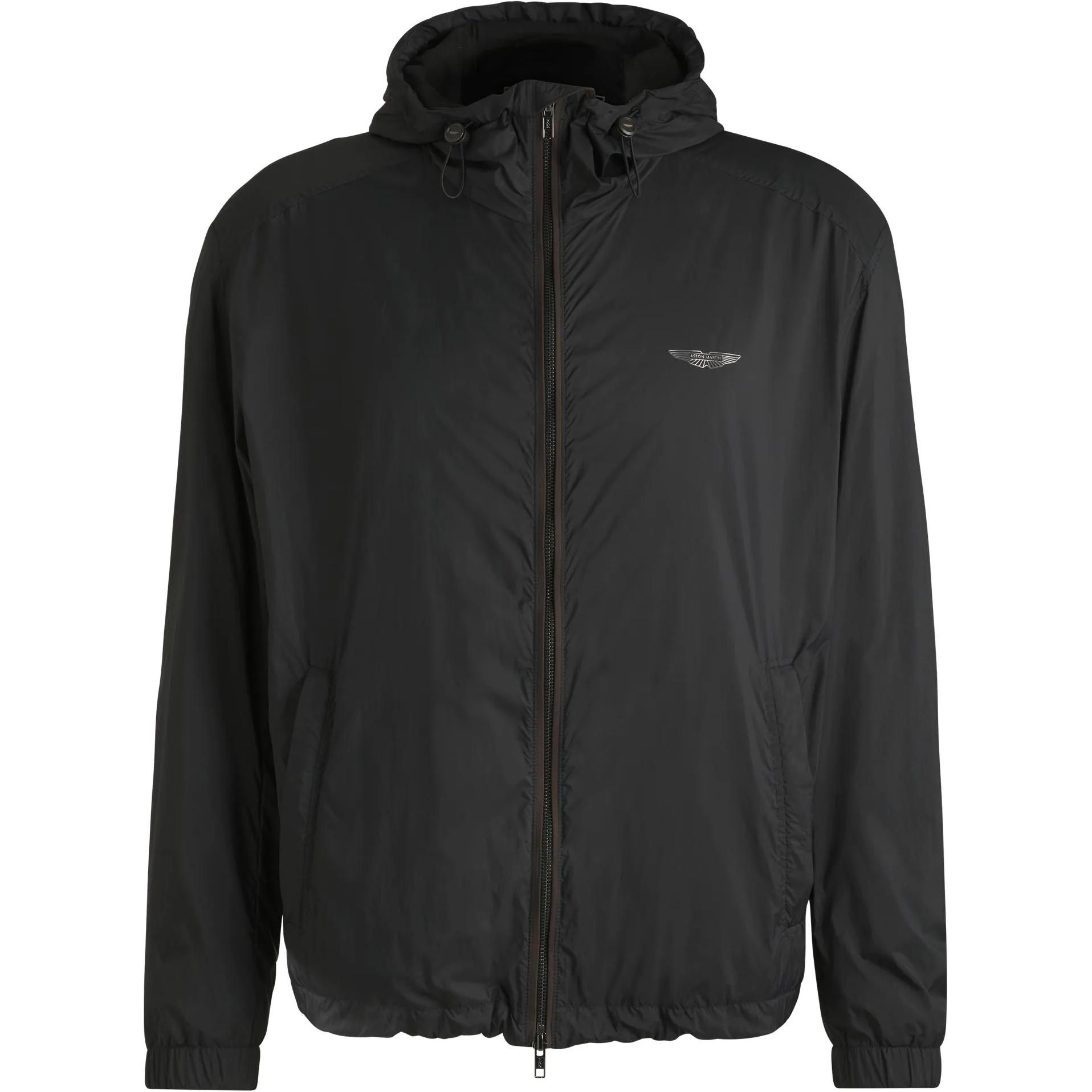 HUGO BOSS Aston Martin SS24 Black Waterproof Windproof Hoodie Jacket Men 50527712-001