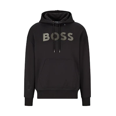 HUGO BOSS Khaby FW22 Black Hoodie with Logo Print and Lettering 50486301-001
